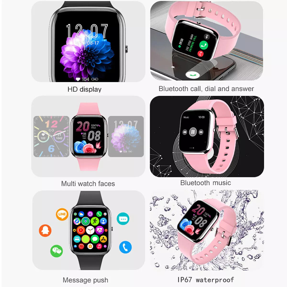 Smart Watch Fitness Tracker | Heart Rate Blood Pressure Monitor Sport Watch | Lumu UK