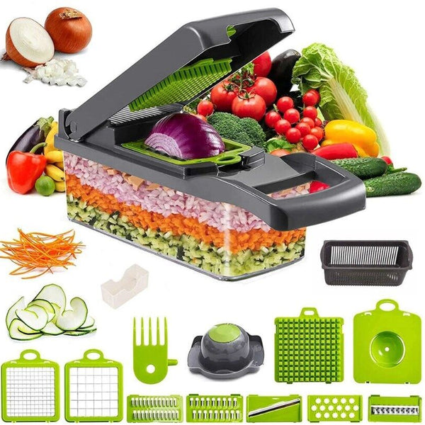 16-in-1 Vegetable Chopper & Slicer | Salad Fruit Food Dicer Grater Kitchen Tool | Lumu UK