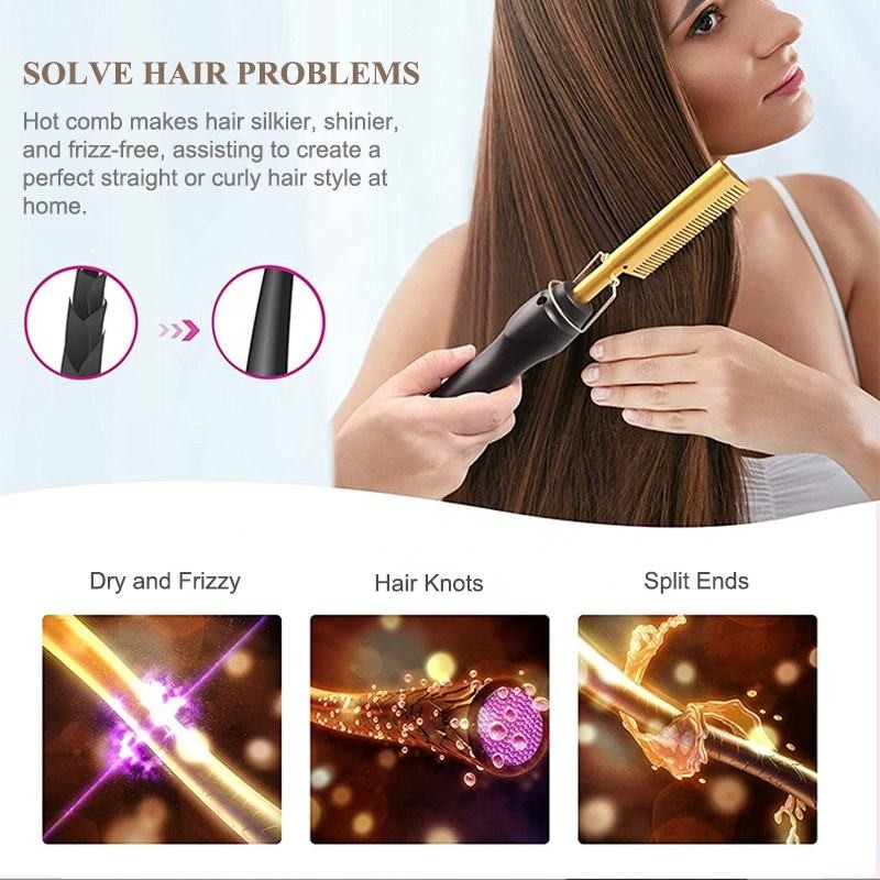 Electric Hot Comb Hair Straightener | Professional Press Comb Fast Heating | Lumu UK