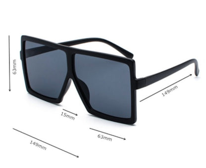 Oversized Square Sunglasses Women | UV400 Flat Top Large Frame Fashion Shades | Lumu UK