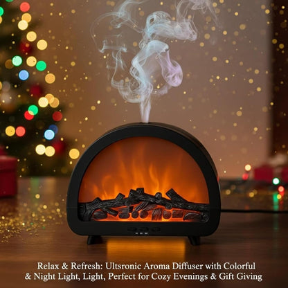Fireplace Flame Humidifier & Essential Oil Diffuser | Home Office Desk Fragrance | Lumu UK