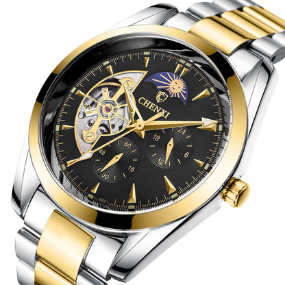 Men's Business Mechanical Watch | Luxury Luminous Moon Phase Pointer Wristwatch | Lumu UK