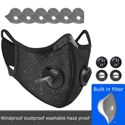 Sport Cycling Face Mask | Active Carbon Filter Breathing Valve Washable Outdoor | Lumu UK