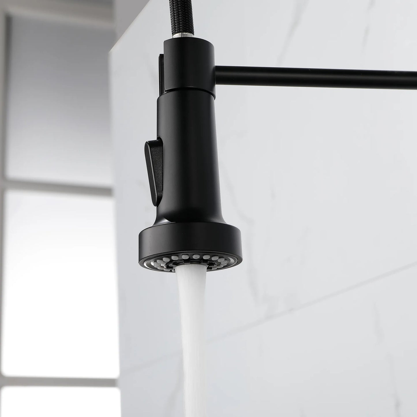 Solid Brass Spring Kitchen Faucet | Single Handle Pull Down Tap | Lumu UK