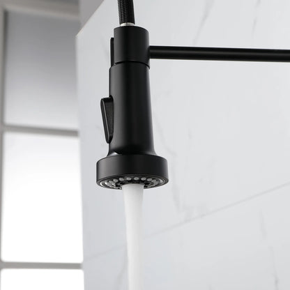 Solid Brass Spring Kitchen Faucet | Single Handle Pull Down Tap | Lumu UK