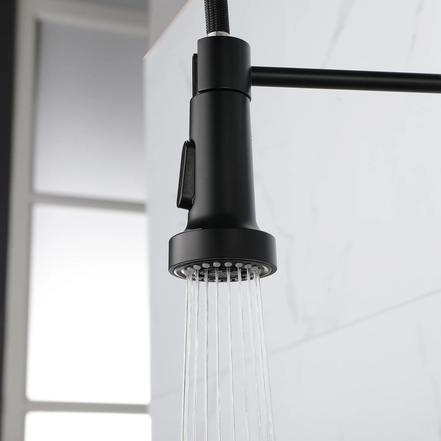 Solid Brass Spring Kitchen Faucet | Single Handle Pull Down Tap | Lumu UK