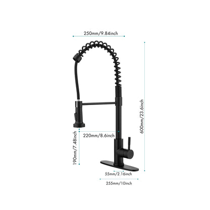 Solid Brass Spring Kitchen Faucet | Single Handle Pull Down Tap | Lumu UK