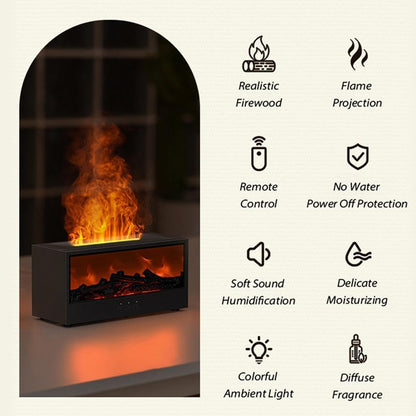 Volcano Humidifier Aromatherapy Diffuser | Flame Effect 7-Color Night Light | Lumu UK