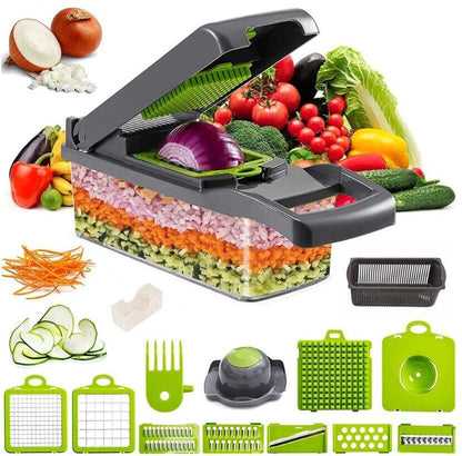 16-in-1 Vegetable Chopper & Slicer | Salad Fruit Food Dicer Grater Kitchen Tool | Lumu UK