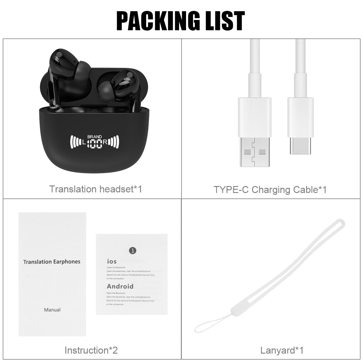 Translator Earbuds | 100+ Languages Real-Time Translation Bluetooth 5.3 | Lumu UK