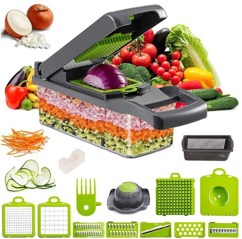 16-in-1 Vegetable Chopper & Slicer | Salad Fruit Food Dicer Grater Kitchen Tool | Lumu UK