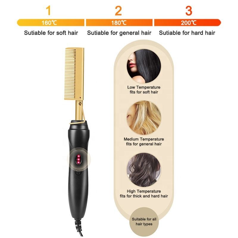 Electric Hot Comb Hair Straightener | Professional Press Comb Fast Heating | Lumu UK