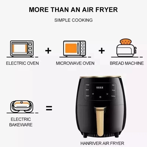 6L Digital Air Fryer Large Capacity | Oil Free Cooking Touch Screen | Lumu UK