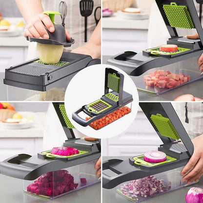 16-in-1 Vegetable Chopper & Slicer | Salad Fruit Food Dicer Grater Kitchen Tool | Lumu UK