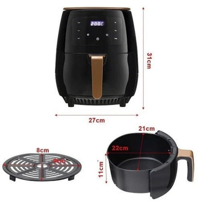 6L Digital Air Fryer Large Capacity | Oil Free Cooking Touch Screen | Lumu UK