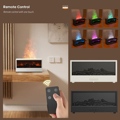 Volcano Humidifier Aromatherapy Diffuser | Flame Effect 7-Color Night Light | Lumu UK