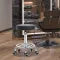 Height Adjustable Swivel Rolling Stool | PU Leather Office Chair Seat | Lumu UK