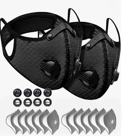 Sport Cycling Face Mask | Active Carbon Filter Breathing Valve Washable Outdoor | Lumu UK