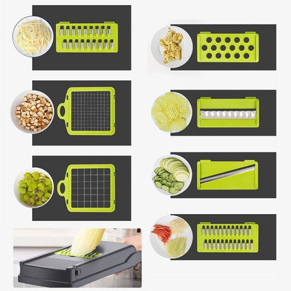 16-in-1 Vegetable Chopper & Slicer | Salad Fruit Food Dicer Grater Kitchen Tool | Lumu UK